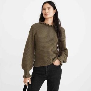 Madewell Ruffle-Neck Pullover Sweater XXS